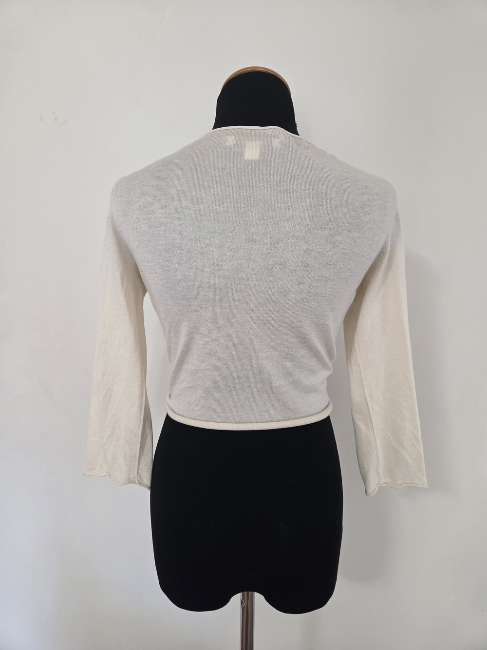 Banana Republic Women's Cream Silk Cashmere  Tie-Front Shrug Cardigan Size M - Picture 2 of 8
